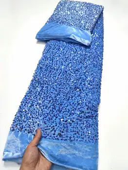 2023 Vestido De Festa De Veludo Laço De Tecido Africano Lantejoulas Nigeriano De Casamento Do Laço De Tecido De Alta Qualidade Lace Francesa Laço De Tecido Para O Vestido De