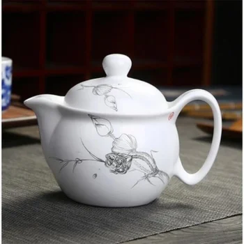 Novo 2023 Kung Fu Chinês Pote de Cerâmica com Tela de Filtro Artesanal Dragão Flor Pu er Chá de Panela 350ml Conjunto de Chá em Porcelana