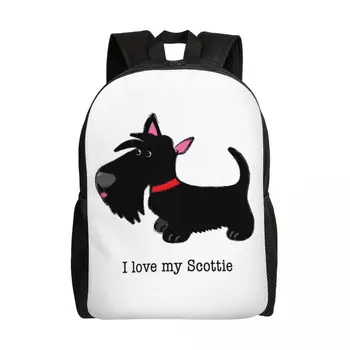 Eu Amo O Meu Scottie Mochila De Viagem Mulheres Homens Computador Da Escola Bookbag Scottish Terrier Cão Estudante Universitário Mochila Sacos