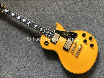 Personalizado Guitarra Elétrica Cor Amarelo-Ouro De Hardware Corpo De Mogno, Jacarandá Braço De Guitarra De Alta Qualidade