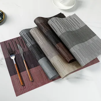 Bambu Groove Gradiente Isolados guardanapo de papel Impermeável e à Prova de Óleo Simples Placemat Tecido Em Tesla Hotel