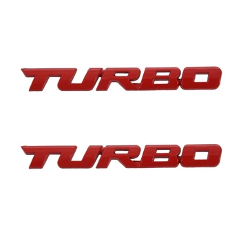 2X TURBO Universal de Carro de Moto 3D Automático de Metal Emblema Emblema Adesivo Decalque, Vermelho