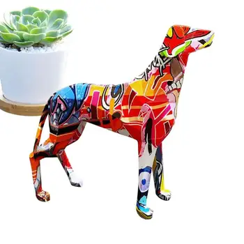 Colorido Cão Estátua Do Cão Esculturas De Arte De Decoração De Área De Trabalho De Arte Artesanato Perfeito Para A Decoração Home Acentos Sala De Estar, Quarto, Escritório