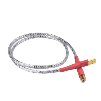 Prata esterlina 8-core decodificador dac cabo de dados usb placa de som cabo A-B escudo cabo usb da alta qualidade, tipo para tipo