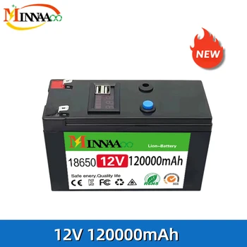 2023 Novo 12V 120000mAh Portátil Bateria Recarregável Built-in 5V 2.1 UMA Alimentação USB Visor Porta de Carregamento com +12,6 V Carregador