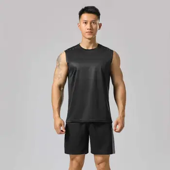 Seca rápido, Sportswear masculino 2 Peças a Executar Conjuntos de Mangas de Fitness Treino de Basquete Jogging Esporte se ajustar as Roupas Dry Fit