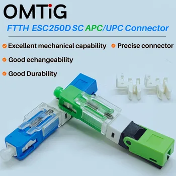 5/10/50/100/200/300pcs/monte FTTH ESC250D SC APC UPC Único-Modo de Fibra Óptica Conector Rápido SM Conector Rápido
