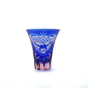 Estilo tradicional Japonês de altura em Vidro Esculpido em Cristal para o Whisky, Tequila e suco Com Caixa de Presente