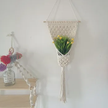 Nordic Ins Mão De Tecido De Decoração De Parede De Malha Florista Decorativos Criativos Secas Cesta De Flores