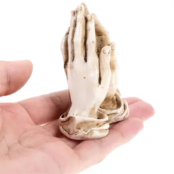 1pc Ouro Decoração Modelo de Mão Orando Estátua de Figuras de Escultura de Artesanato de Resina Sintética Decorativa Office Cristo Abençoe Graças Mão