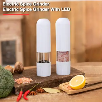Elétrica Spice Grinder Clara Visível LED Poderoso Portátil Multifuncional Pimenta Condimento Ferramenta de Moagem de Cozinha Gadgets
