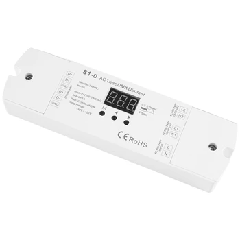 AC100V - 240V 288W 2CH Triac Dimmer DMX LED, Saída de Canal Duplo de Silicone DMX512 Controlador Led Display Digital S1-D Branco