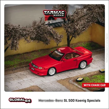 TW Em Estoque 1:64 SL 500 Koenig Especiais Vermelho Fundido Diorama Modelo de Carro de Coleção de Miniatura de Carros Brinquedos Asfalto Funciona
