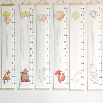 De madeira, Lona de Parede tabelas de Crescimento do Bebê Pendurado Decorativos Gráfico de Altura Medida da Régua Removível Adesivo de Parede para Crianças, Criança, Quarto