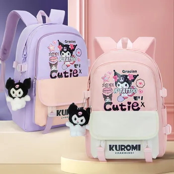 Novo Sanrio Kuromi de Co-branding Schoolbag Bonito dos desenhos animados Estudantes da Escola Primária de Grande Capacidade, os Alunos do ensino fundamental Mochila