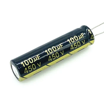 10pcs/lot 100UF 450v 100UF capacitor eletrolítico de alumínio tamanho 13*50 20%