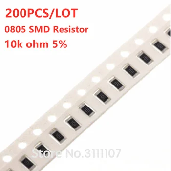 200PCS/MONTE Resistor SMD 0805 5% 1/4W Chip Fixo Resistores de 10K ohm 10KR 103 Resistência de Montagem de Superfície