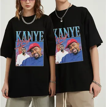 2022 Nova T-shirt masculina Hip Hop Kanye West Vintage Gráfica Tees Camisas Oversized T-shirt de Streetwear Tops de Verão de Vestuário Feminino