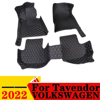 Tapete para carros da Volkswagen VW Tavendor 2022 Impermeável XPE Couro Ajuste Personalizado Frente e Traseira FloorLiner Tampa Auto Peças
