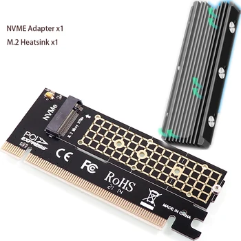 NVME Adaptador M. 2 NVME SSD PCIe 4.0 X4 Adaptador de Cartão para PC Placa de Som Pci Express M2 M-Chave Placa de Alumínio com Dissipador de calor