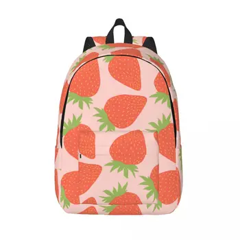 Backpack Do Laptop Exclusivo Bonito Morango Padrão De Escola Saco Durável Do Aluno Mochila Menino Menina Saco De Viagem