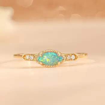 Antiga ourivesaria pequeno e requintado embutidos Opala colorida anéis para as mulheres a luz de luxo, charme banquete de jóias de prata
