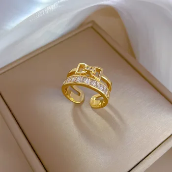 Moda Bonito Cristal Bowknot Anéis para a Mulher Doce Branco sobre zircão Abrir Ajustável Anel de Dedo Requintado Meninas Jóia do Partido Presentes