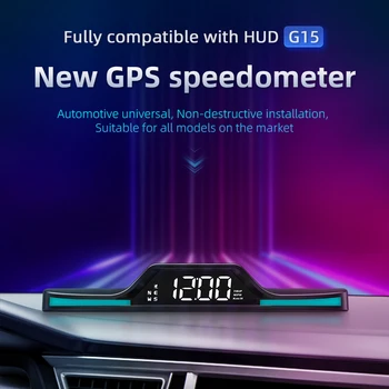 G15 HUD do GPS do Carro do Velocímetro Head Up Display Carro Inteligente Digital, Alarme de Lembrete de Velocidade Digital de Quilometragem Medidor de Acessórios Eletrônicos
