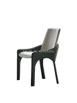 Sela de couro cadeira de jantar de casa moderno e minimalista italiano cadeira poltrona Nordic light restaurante de luxo de correspondência de cores