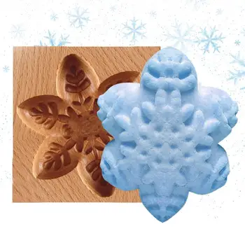 Cookie Moldes Para Assar Biscoitos de Natal em 3D de Madeira Cookie Selos floco de Neve Cookies Molde da Non-Vara Cookie Formador de DIY Para Carimbo