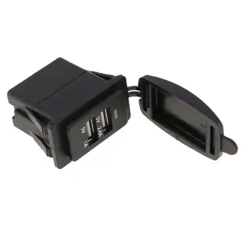 Dual USB LED Voltímetro Carregador de Carro do Interruptor de Balancim para a Marinha SUV da Motocicleta