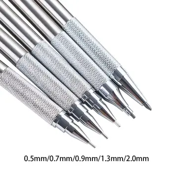 0.5/0.7/0.9/1.3/2.0 mm de Aço Inoxidável Esboço Automática Lápis Móvel, Lápis Propulsora Lápis Mecânicos de Lápis