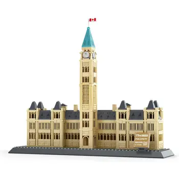 4221 Mundo Marco da Cidade Do Canadá Edifício do Parlamento Famoso Grandes Blocos de Construção da Arquitetura do Modelo de Brinquedo Educativo 608Pcs