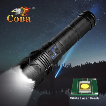 COBA Potente Lanterna LED Super Brilhante Holofotes de Longo Alcance Zoomable de Emergência Tocha Outdoor da Lâmpada de lanterna de indicação de Potência