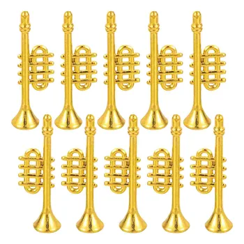 10 Peças De Decoração De Árvore De Natal Instrumentos Ornamentos Musicais Decoração De Suspensão Decorações Trombeta De Plástico