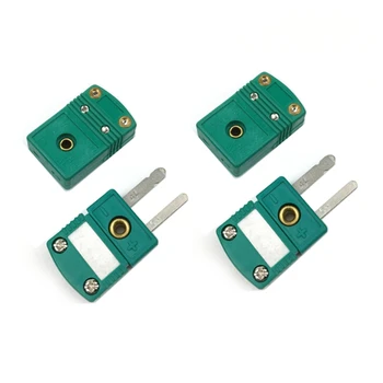 2 Conjunto De Mini K Termopar Tipo De Fio Conectores Macho Fêmea Adaptador De Plugue De 200°C(392°F) Para Sensor Termopar Sonda Verde Durável