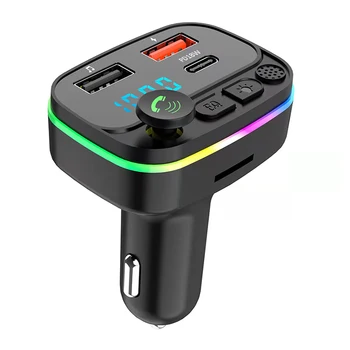 Carro de Bluetooth compatível 5.0 Transmissor FM Microfone Receptor de Áudio Automático Leitor de MP3