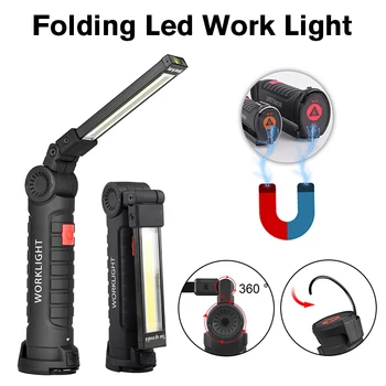 Carregamento USB Multifuncional de Dobramento de Luz da ESPIGA do Lanterna LED Built-in Bateria de Luz de Acampamento, Lanterna, Isqueiro Maçarico