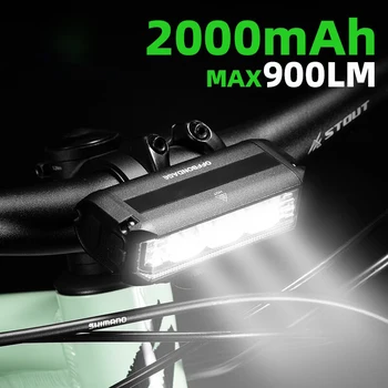 Bicicleta Faróis 2000mAh Lanterna à prova d'água de Carregamento USB de Mountain Bike de Estrada de Bicicleta as Luzes
