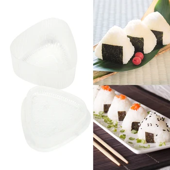 Bento Ferramentas Triângulo Arroz Fabricante de Bola de Imprensa Alimentar Sushi Onigiri Molde 2Pcs/set DIY Transparente