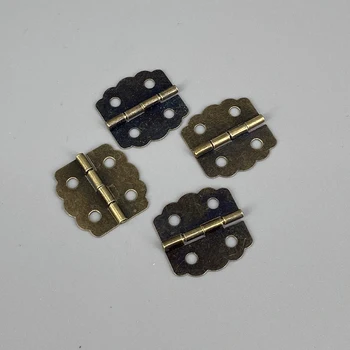 8PCS Pequeno Armário com Gaveta Caixa de Jóias Dobradiças de Bronze Antigo Dobradiças para Artesanato Caixa de Madeira da Caixa do Presente da Dobradiça do Hardware