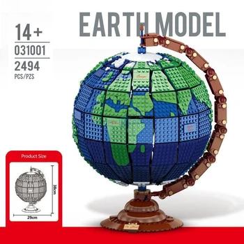 Globo terrestre Modelo de Blocos de Construção dos Continentes MOC Ideias de Tijolos Modulares de Montagem de Tijolos de Brinquedo Educativo Kits de Presente de Crianças Meninos