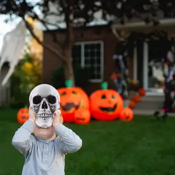 Halloween Crânio Decoração Realista da Vida Tamanho do Crânio Modelo para o Halloween Decoração Exterior do Cemitério Esqueleto da Cabeça do Osso Modelo de Drama
