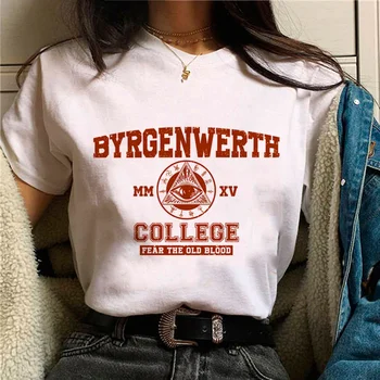 Byrgenwerth Faculdade de mulheres maiores de verão mangá Tee feminina manga roupas