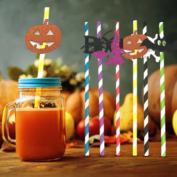 20PCS Descartáveis Canudos de Halloween Decoração de Suprimentos Coloridos para Crianças Canudos Adulto, Bonito E Engraçado Parte do Festival Festa Copos