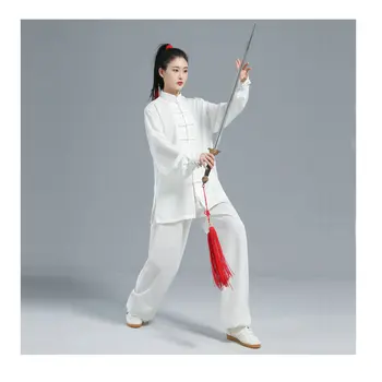 Mulheres De Algodão De Seda Chinesa De Tai Chi Atender Homens De Kung Fu Wushu Artes Marciais Uniforme Wing Chun Jaqueta Calça Oriental Roupas Exercício