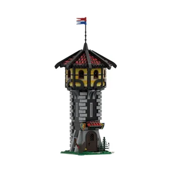 MOC Criativo Medieval Torre Negra Arquitetura do Modelo de Construção de Blocos de Tijolos de Recolha de Brinquedos de DIY Brinquedos Para as Crianças presentes