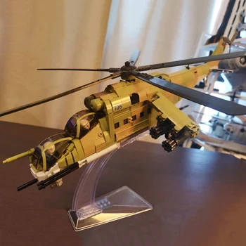 Força aérea MI-24 Armados de Transporte de Helicóptero Blocos de Construção BMP-2MS Tanque Modelo de Tijolos Arma DIY Criativos Brinquedos Para a Criança Presente MOC