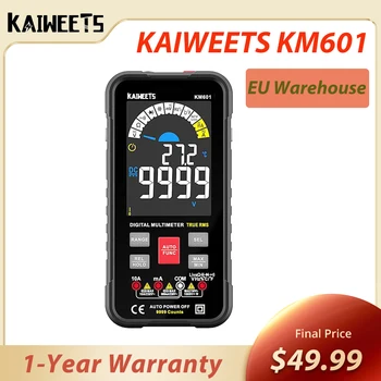 KAIWEETS KM601 Multímetro Digital 10000 Contagens True-RMS Medidor Inteligente modo Manual Modo de DIODO emissor de Raios Macacos Aut