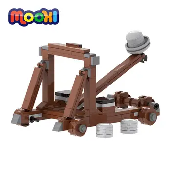 MOOXI Militar Catapulta Arma Blocos de DIY Educacional de Crianças Brinquedos Para Crianças, Presente de Aniversário Tijolos para Construção Montar as Peças MOC5021